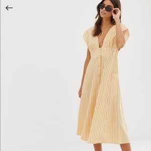 Yellow midi dress